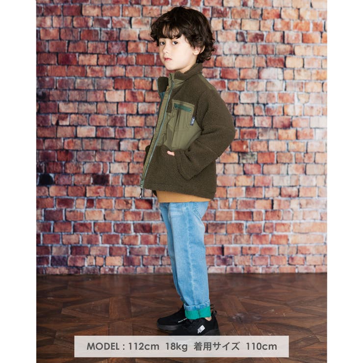 ボア ナイロンツイル 切り替え 中綿 ジャケット (100~160cm) | WASK | 詳細画像2 