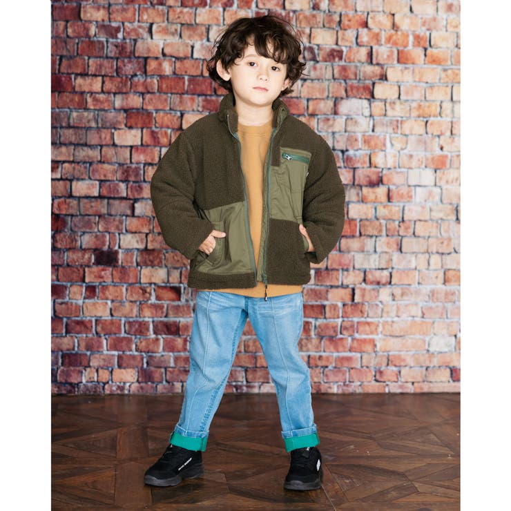 ボア ナイロンツイル 切り替え 中綿 ジャケット (100~160cm) | WASK | 詳細画像3 