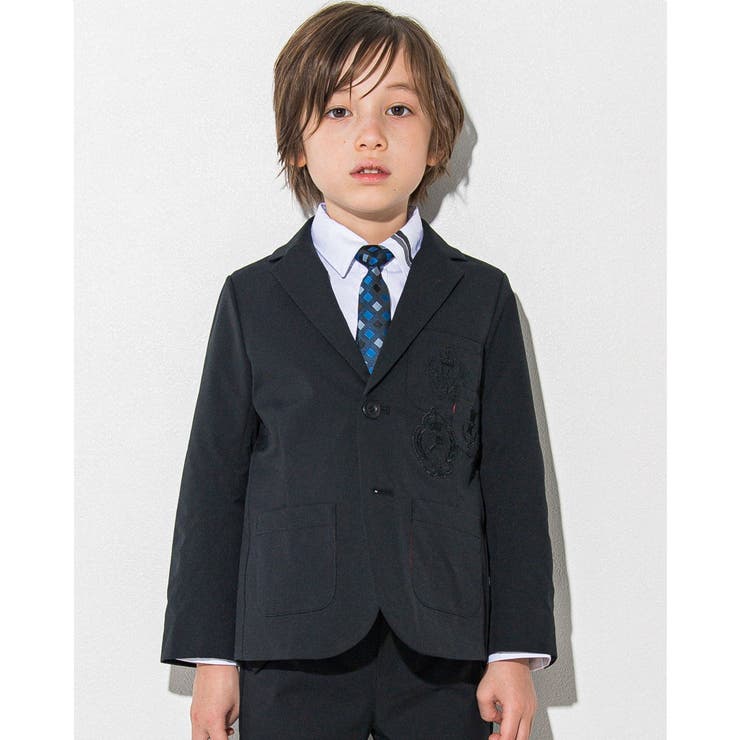 ブラック | フォーマル エンブレム ツイル ナイロン ジャケット (110~160cm) | WASK