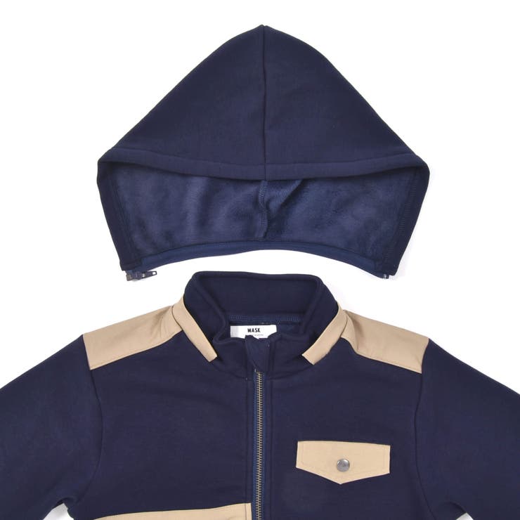 エステル裏起毛リップストップポケットパーカー(100~160cm) | WASK | 詳細画像10 