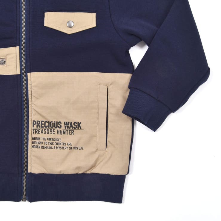 エステル裏起毛リップストップポケットパーカー(100~160cm) | WASK | 詳細画像12 