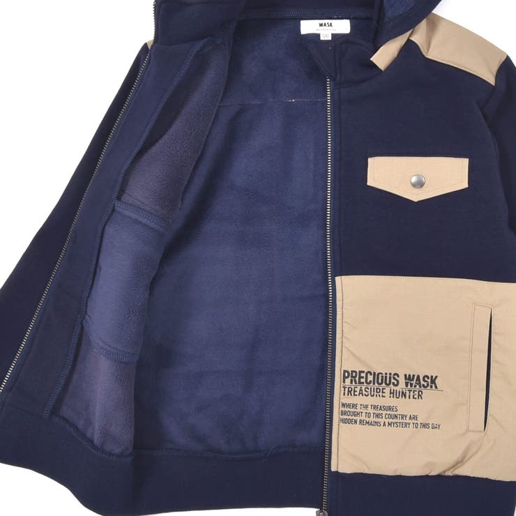 エステル裏起毛リップストップポケットパーカー(100~160cm) | WASK | 詳細画像14 