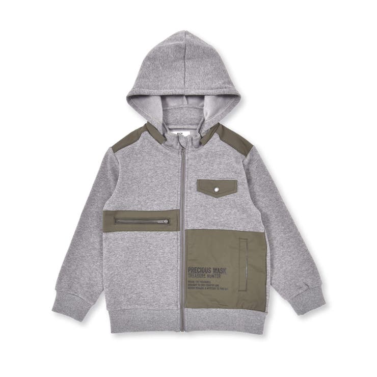 エステル裏起毛リップストップポケットパーカー(100~160cm) | WASK | 詳細画像15 