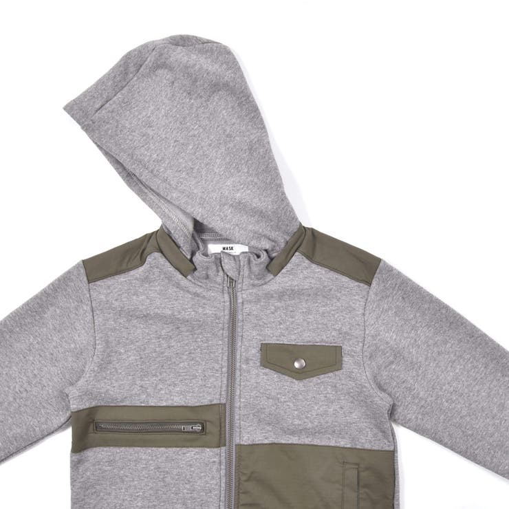 エステル裏起毛リップストップポケットパーカー(100~160cm) | WASK | 詳細画像17 