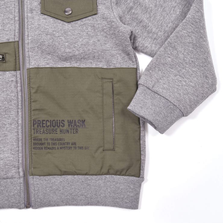 エステル裏起毛リップストップポケットパーカー(100~160cm) | WASK | 詳細画像20 