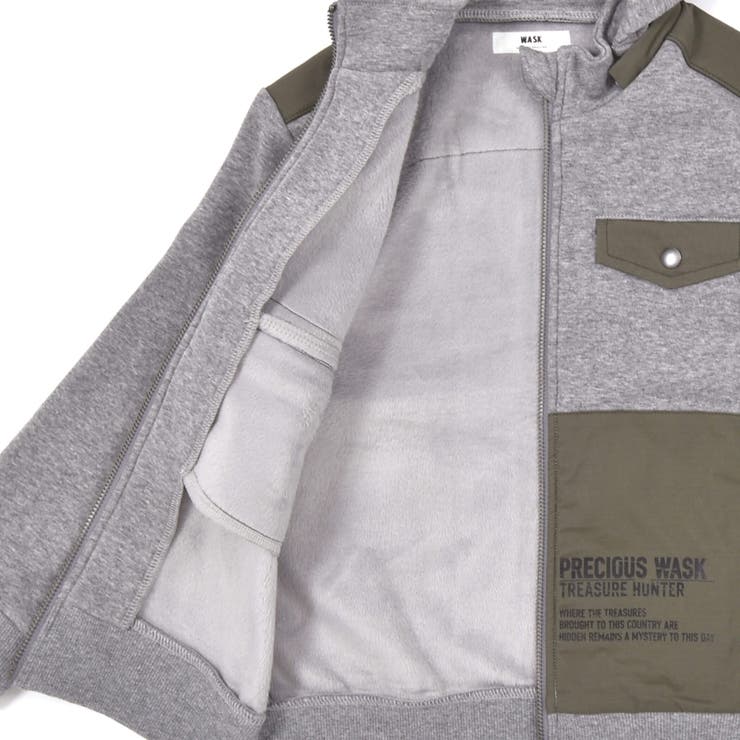 エステル裏起毛リップストップポケットパーカー(100~160cm) | WASK | 詳細画像22 