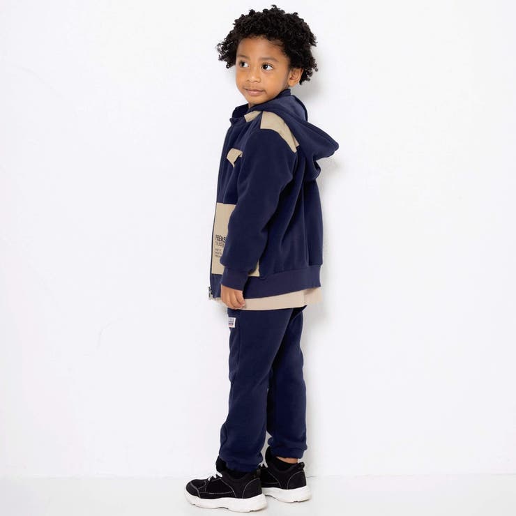 エステル裏起毛リップストップポケットパーカー(100~160cm) | WASK | 詳細画像3 