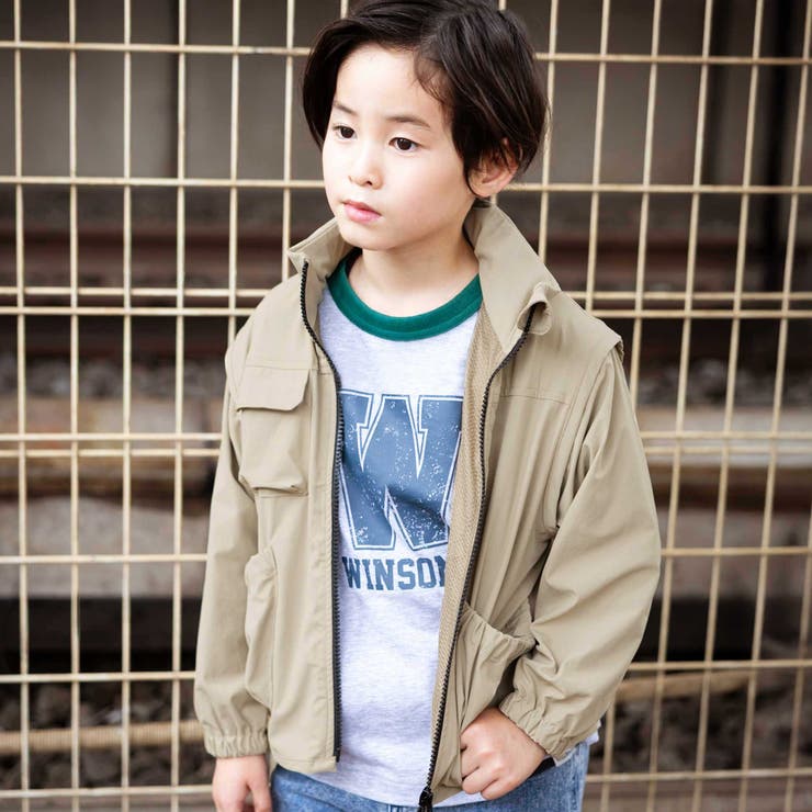 ベージュ | 袖取り外しワークポケットジャケット(100~160cm) | WASK