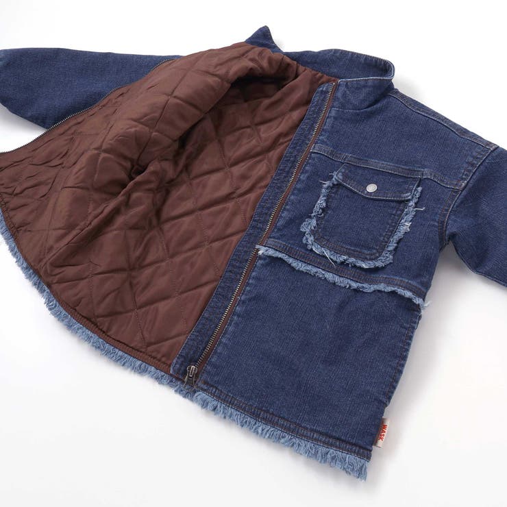 フリンジストレッチデニム中綿キルトジャケット(110~160cm) | WASK | 詳細画像13 