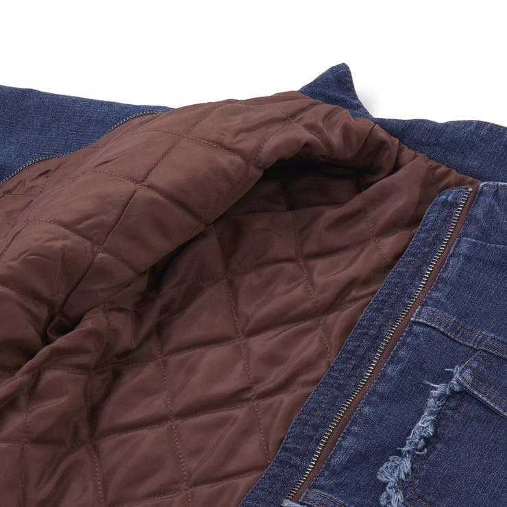 フリンジストレッチデニム中綿キルトジャケット(110~160cm) | WASK | 詳細画像14 