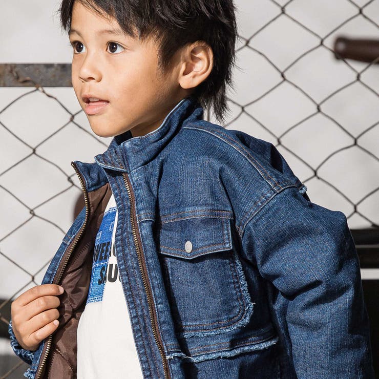 フリンジストレッチデニム中綿キルトジャケット(110~160cm) | WASK | 詳細画像5 