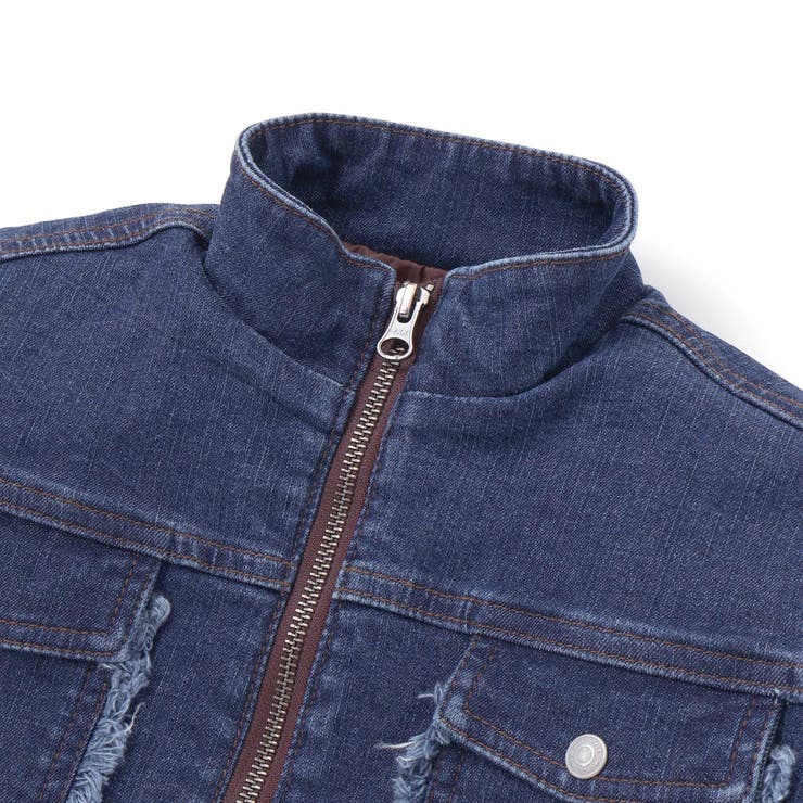 フリンジストレッチデニム中綿キルトジャケット(110~160cm) | WASK | 詳細画像8 