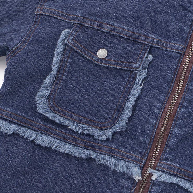 フリンジストレッチデニム中綿キルトジャケット(110~160cm) | WASK | 詳細画像9 