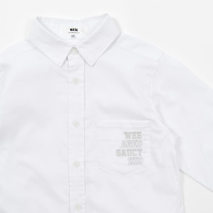 オックスワンポイント刺しゅう長袖レギュラーシャツ(110~160cm) | WASK | 詳細画像5 