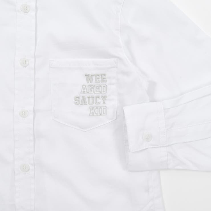 オックスワンポイント刺しゅう長袖レギュラーシャツ(110~160cm) | WASK | 詳細画像6 