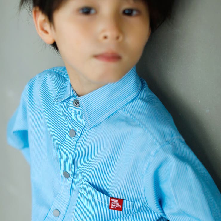 カラー織ネームストライプシャツ(110~160cm) | WASK | 詳細画像2 