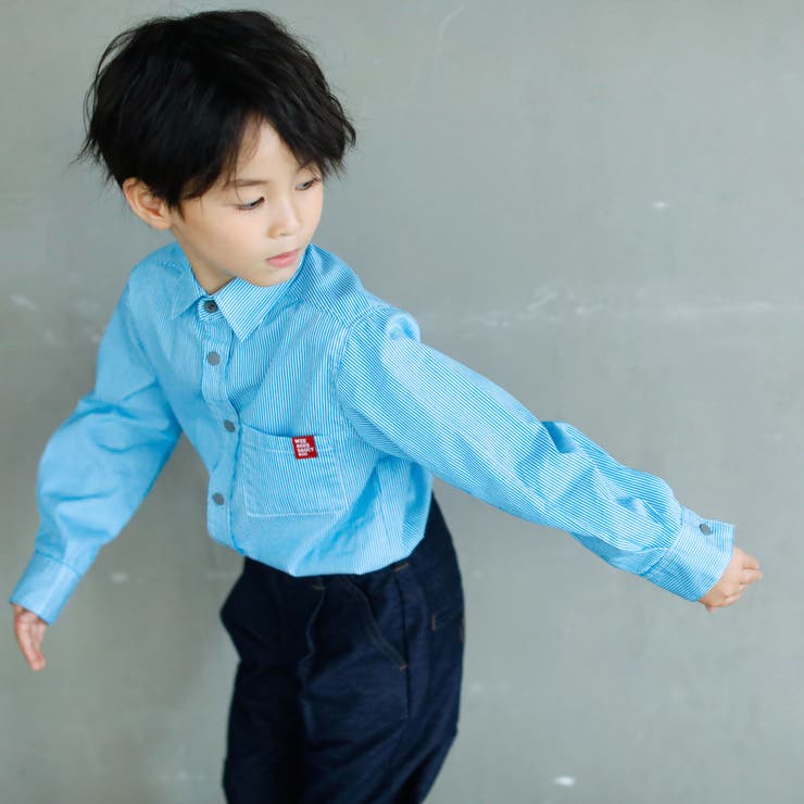 カラー織ネームストライプシャツ(110~160cm) | WASK | 詳細画像3 