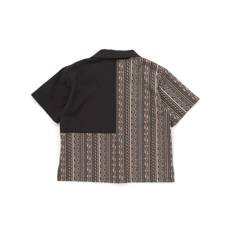 【お揃い】ネイティブ柄切り替えアロハウェザーシャツ(100~160cm) | WASK | 詳細画像8 