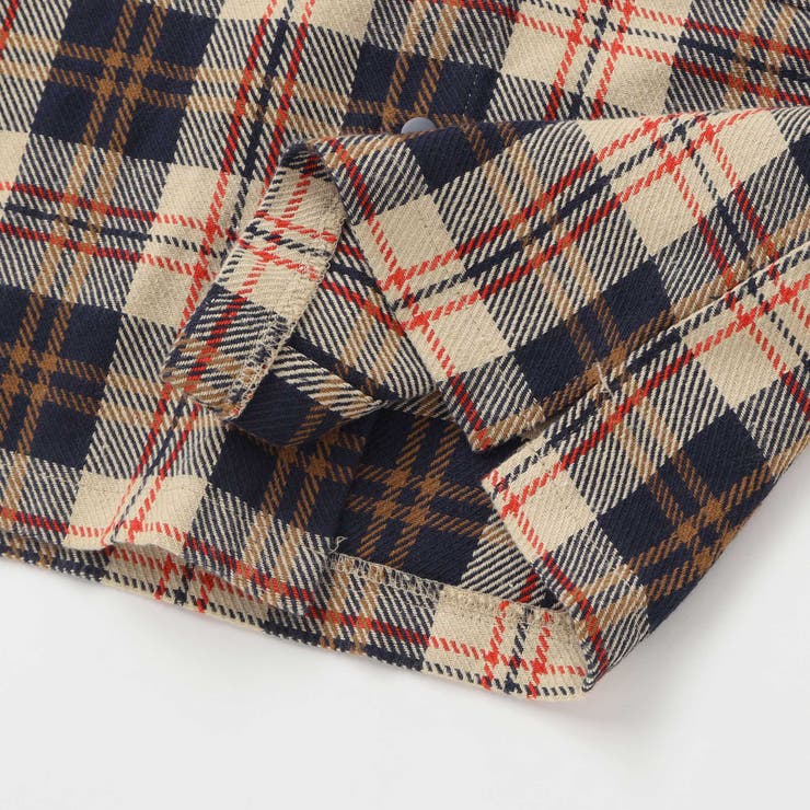 配色胸ポケットカルゼチェックシャツ(100~160cm) | WASK | 詳細画像8