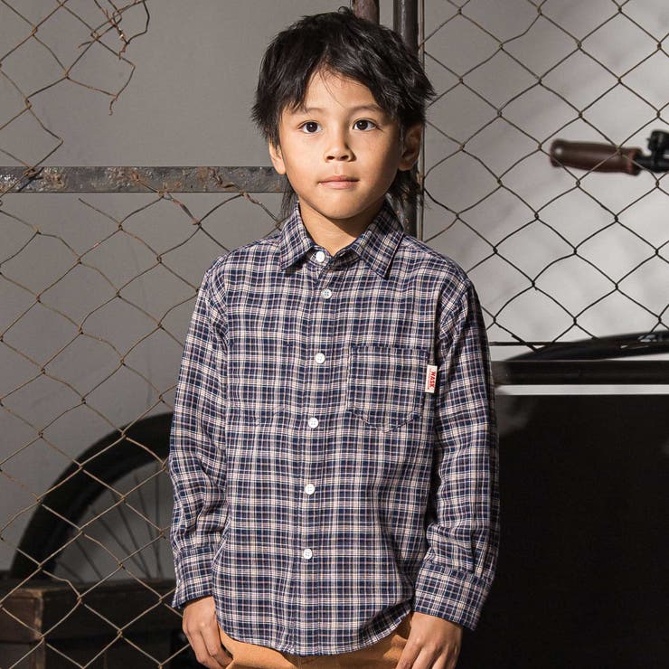 リバーシブルガーゼチェックシャツ(110~160cm) | WASK | 詳細画像1 