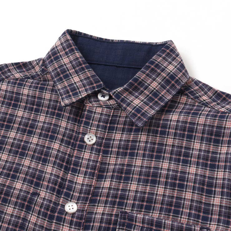 リバーシブルガーゼチェックシャツ(110~160cm) | WASK | 詳細画像10 