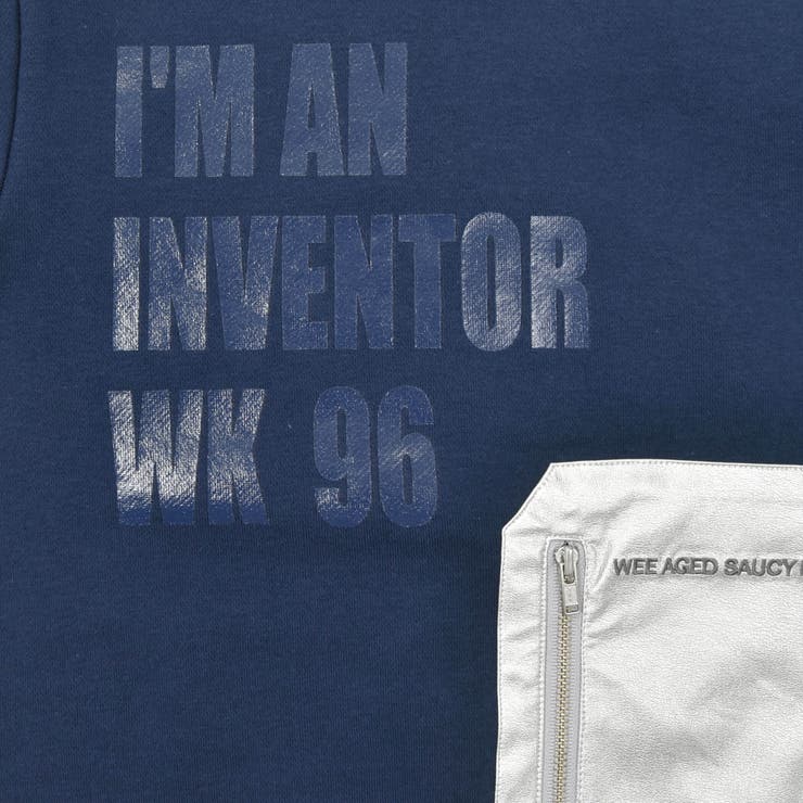 シルバー合皮ポケットロゴ裏起毛トレーナー(100~160cm) | WASK | 詳細画像10 