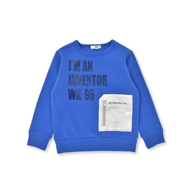 シルバー合皮ポケットロゴ裏起毛トレーナー(100~160cm) | WASK | 詳細画像13 