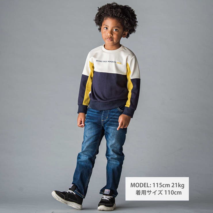 ロゴプリント配色トレーナー(110~160cm) | WASK | 詳細画像2 