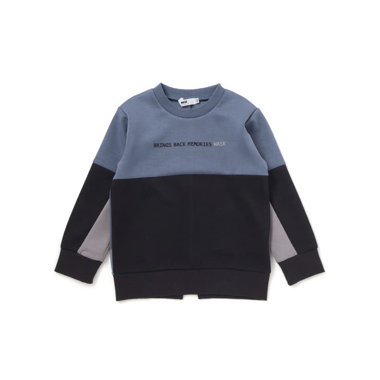 ブルー | ロゴプリント配色トレーナー(110~160cm) | WASK