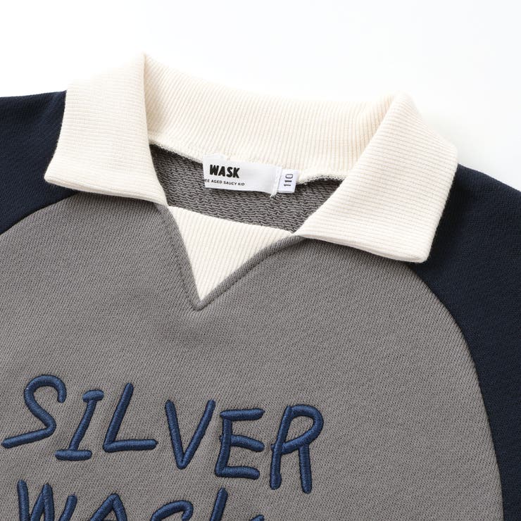 ロゴ刺しゅう襟付きトレーナー(110~160cm) | WASK | 詳細画像8 