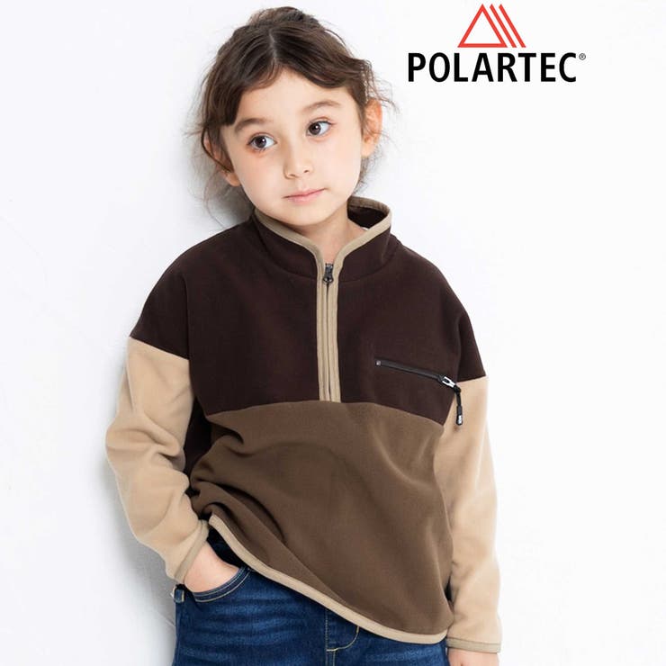 配色ハーフジップフリースプルオーバー(110~160cm) | WASK | 詳細画像1 