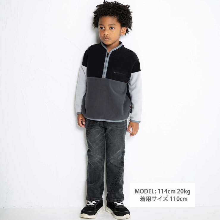 配色ハーフジップフリースプルオーバー(110~160cm) | WASK | 詳細画像2 