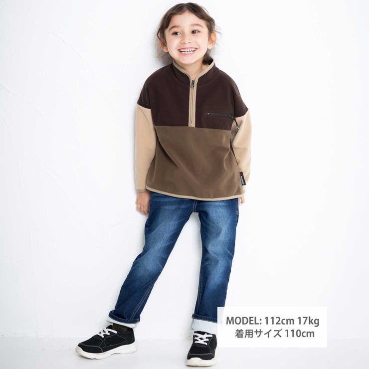 配色ハーフジップフリースプルオーバー(110~160cm) | WASK | 詳細画像3 