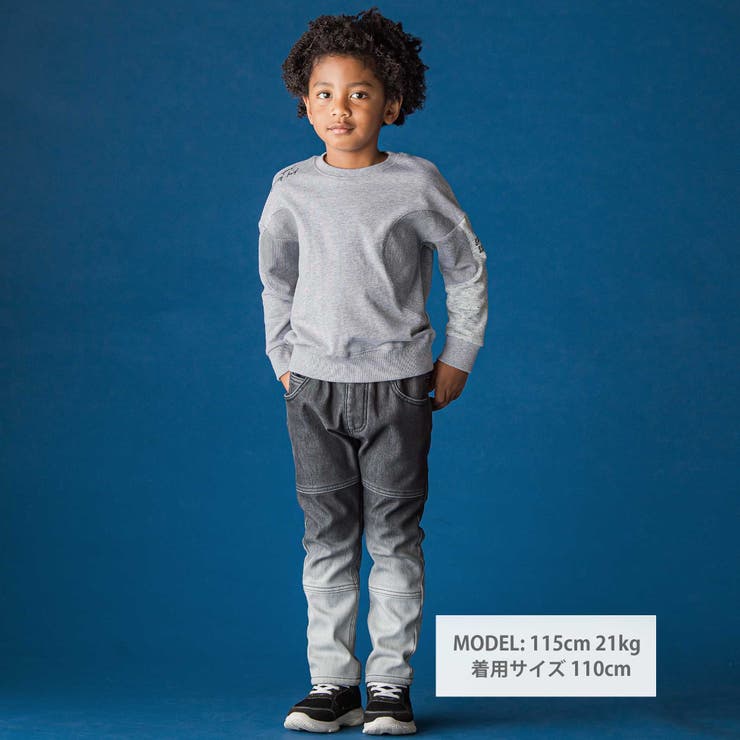 円形切り替えBIG裏毛トレーナー(100~160cm) | WASK | 詳細画像3 