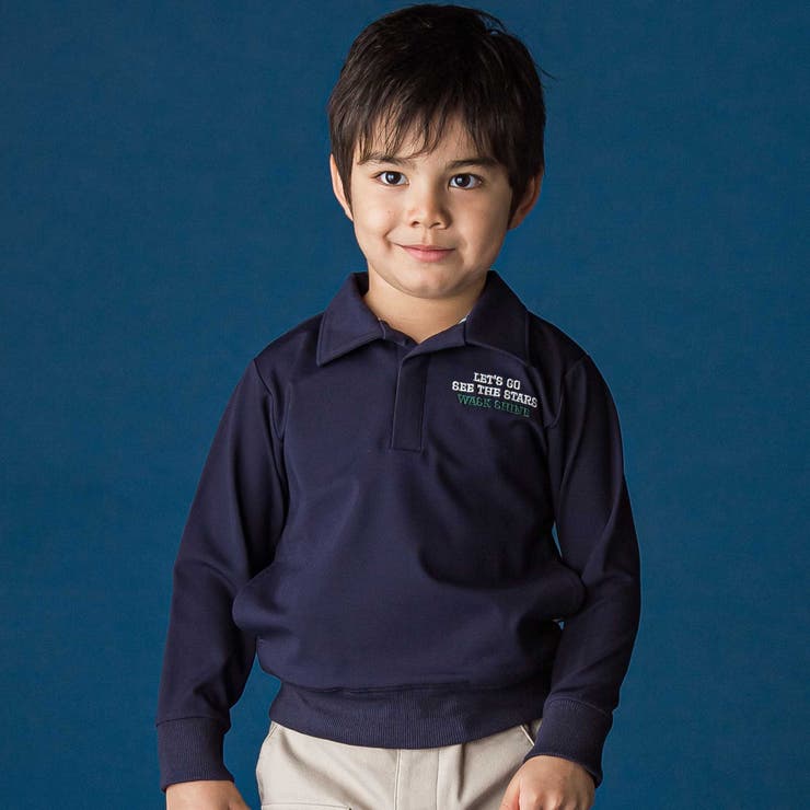 襟付き裏チェックトレーナー(110~160cm) | WASK | 詳細画像1 