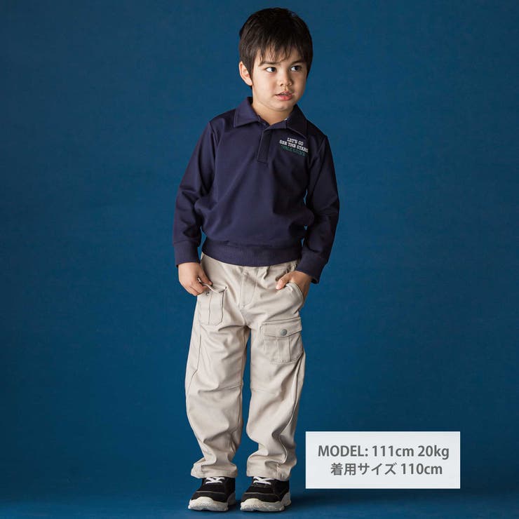 襟付き裏チェックトレーナー(110~160cm) | WASK | 詳細画像2 