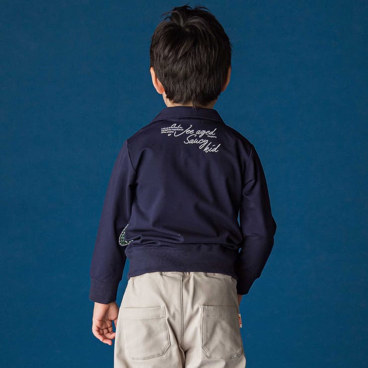 襟付き裏チェックトレーナー(110~160cm) | WASK | 詳細画像4 