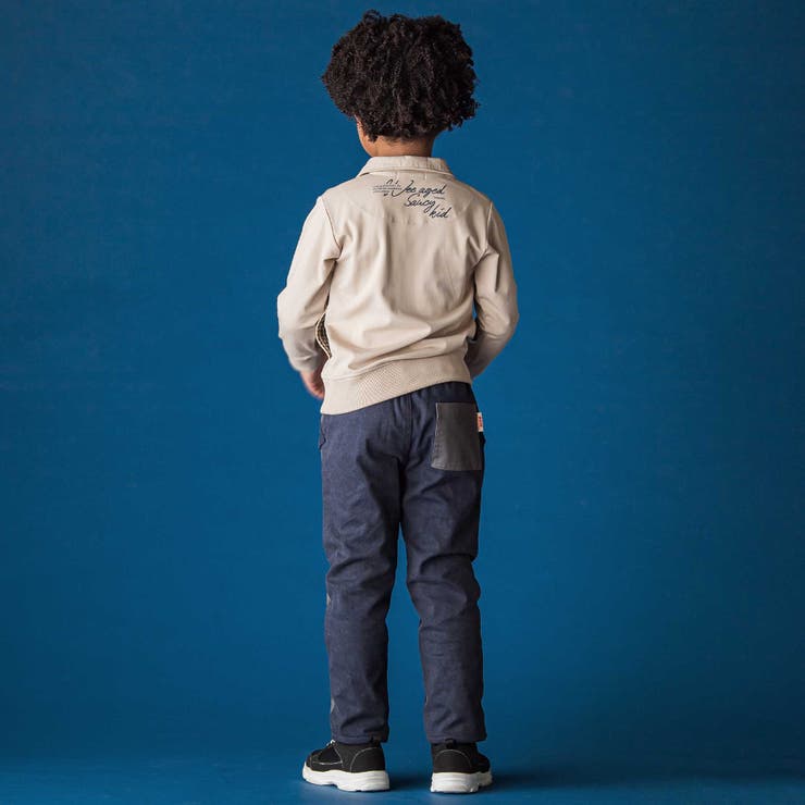 襟付き裏チェックトレーナー(110~160cm) | WASK | 詳細画像5 