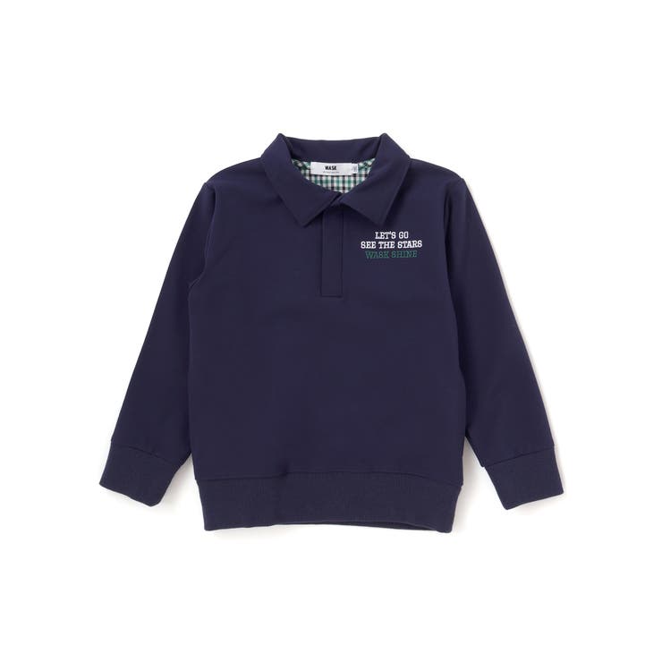 襟付き裏チェックトレーナー(110~160cm) | WASK | 詳細画像6 