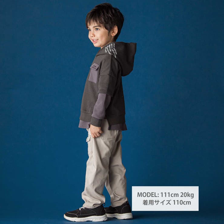 レイヤード風BIGフーディトレーナー(110~160cm) | WASK | 詳細画像2 