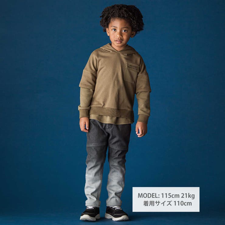 レイヤード風BIGフーディトレーナー(110~160cm) | WASK | 詳細画像3 