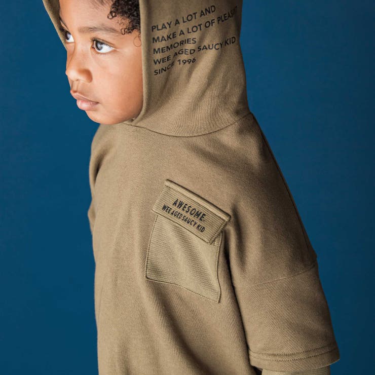 レイヤード風BIGフーディトレーナー(110~160cm) | WASK | 詳細画像5 