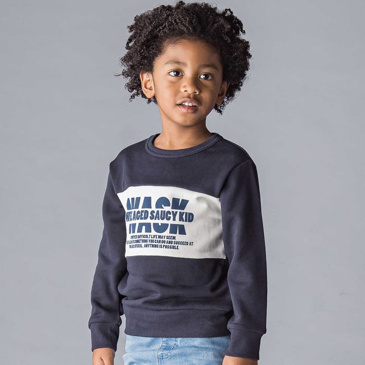 バイカラーロゴ裏毛トレーナー(100~160cm) | WASK | 詳細画像4 