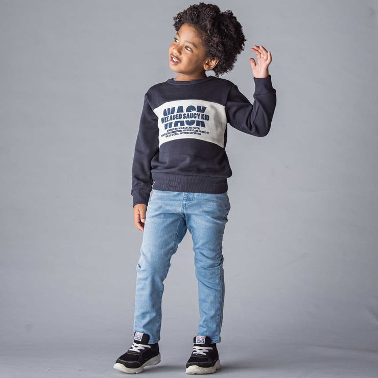 バイカラーロゴ裏毛トレーナー(100~160cm) | WASK | 詳細画像6 