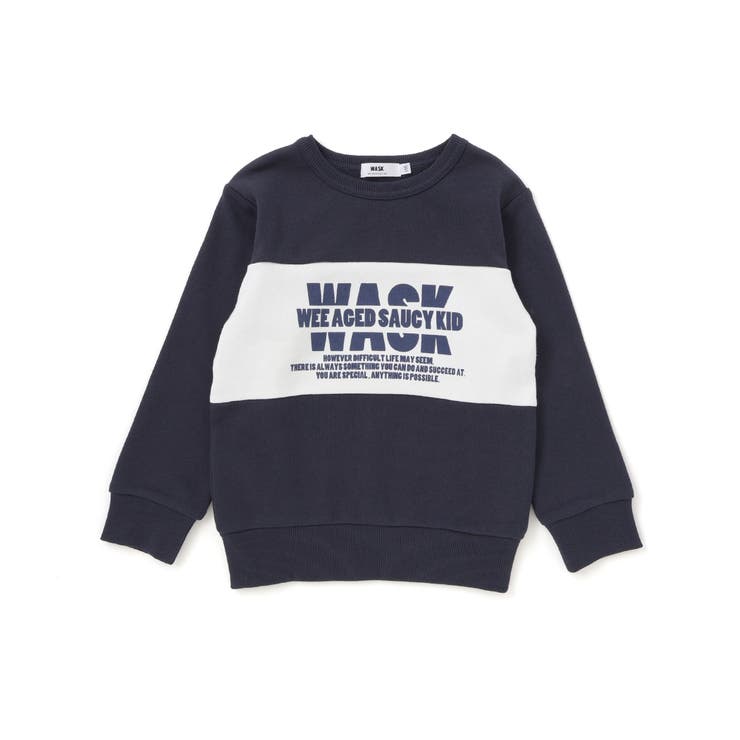 バイカラーロゴ裏毛トレーナー(100~160cm) | WASK | 詳細画像7 