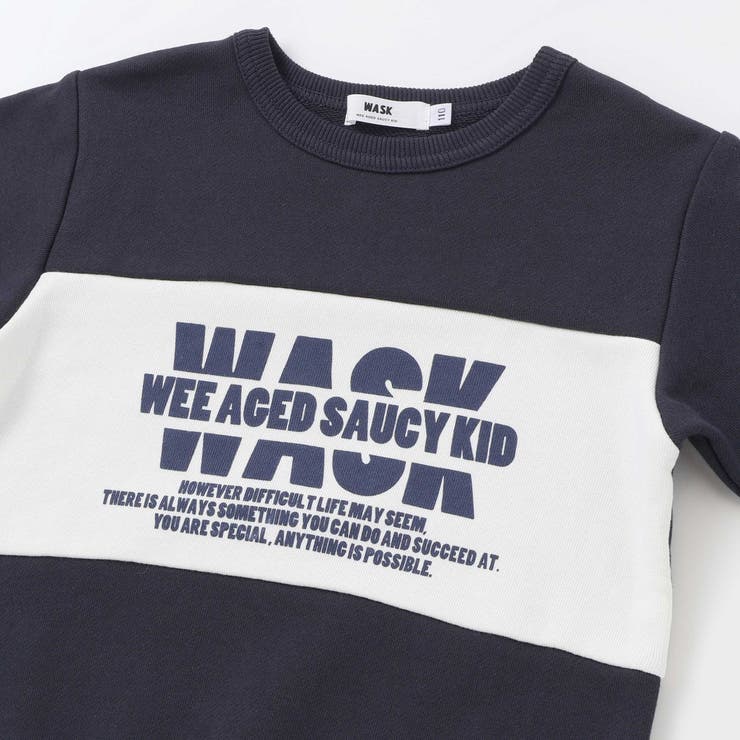 バイカラーロゴ裏毛トレーナー(100~160cm) | WASK | 詳細画像9 