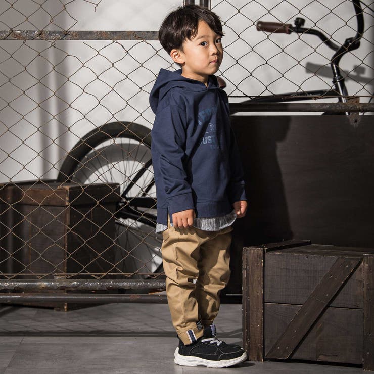 シャツレイヤードカレッジロゴフーディ(110~160cm) | WASK | 詳細画像4 