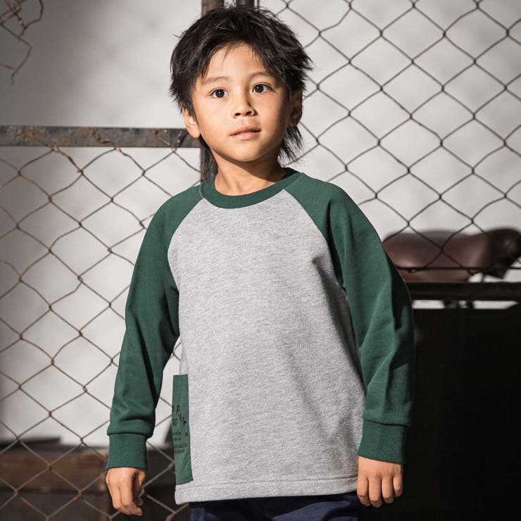 バイカラーラグランロゴBIGトレーナー(110~160cm) | WASK | 詳細画像1 