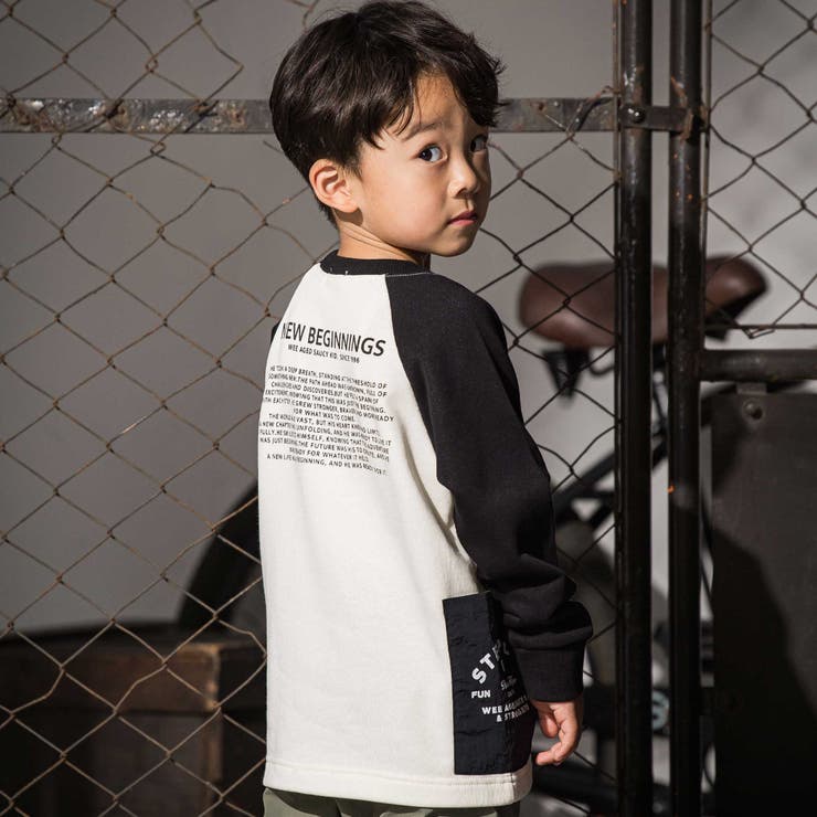 バイカラーラグランロゴBIGトレーナー(110~160cm) | WASK | 詳細画像5 