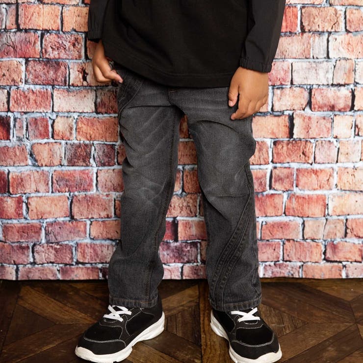 ブラック | ウェーブラインストレッチデニムパンツ(100~160cm) | WASK